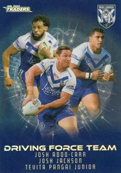 2023 NRL Traders Titanium - Driving Force Team Parallel Case Card #DFP03 Canterbury-Bankstown Bulldogs Front